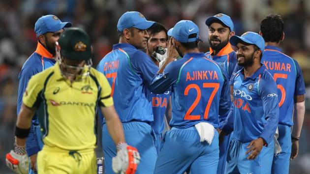 Bhuvneshwar Kumar followed it up with another wicket, this time of David Warner to boost India. (BCCI) Bhuvneshwar Kumar followed it up with another wicket, this time of David Warner to boost India. (BCCI)