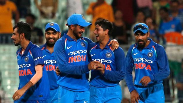 Kuldeep Yadav broke Australia’s spirit as he picked up a hat-trick to put India on course for a big win. (BCCI) Kuldeep Yadav broke Australia’s spirit as he picked up a hat-trick to put India on course for a big win. (BCCI)