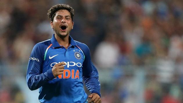 Kuldeep Yadav became the third Indian bowler after Kapil Dev and Chetan Sharma to pick up a hat-trick in ODIs. (BCCI) Kuldeep Yadav became the third Indian bowler after Kapil Dev and Chetan Sharma to pick up a hat-trick in ODIs. (BCCI)