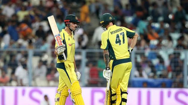 Marcus Stoinis fought for Australia with his maiden fifty but the task was becoming difficult. (BCCI) Marcus Stoinis fought for Australia with his maiden fifty but the task was becoming difficult. (BCCI)