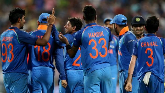 Kuldeep Yadav‘s hat-trick helped India beat Australia by 50 runs to take a 2-0 lead in the series. With this win, India have become the No.1 side in ODIs. (BCCI) Kuldeep Yadav‘s hat-trick helped India beat Australia by 50 runs to take a 2-0 lead in the series. With this win, India have become the No.1 side in ODIs. (BCCI)
