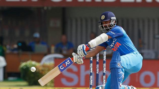 Ajinkya Rahane looked in fluent touch as he got going with a couple of deliveries. (BCCI) Ajinkya Rahane looked in fluent touch as he got going with a couple of deliveries. (BCCI)