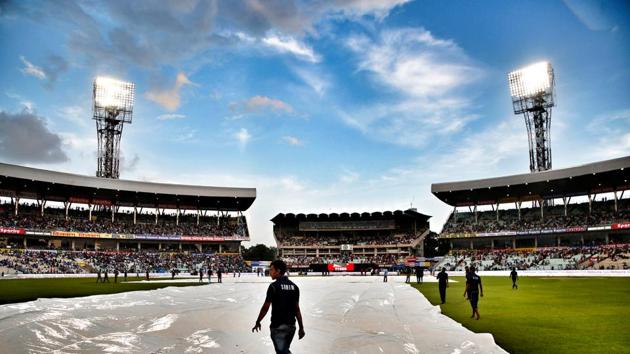 A short rain break delayed the match for 20 minutes but no overs were lost. (BCCI) A short rain break delayed the match for 20 minutes but no overs were lost. (BCCI)