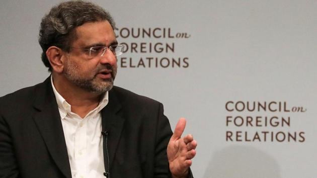 Pakistani Prime Minister Shahid Khaqan Abbasi answers a question during the panel discussion with the Council on Foreign Relations in Manhattan, New York.(REUTERS) Pakistani Prime Minister Shahid Khaqan Abbasi answers a question during the panel discussion with the Council on Foreign Relations in Manhattan, New York.(REUTERS)