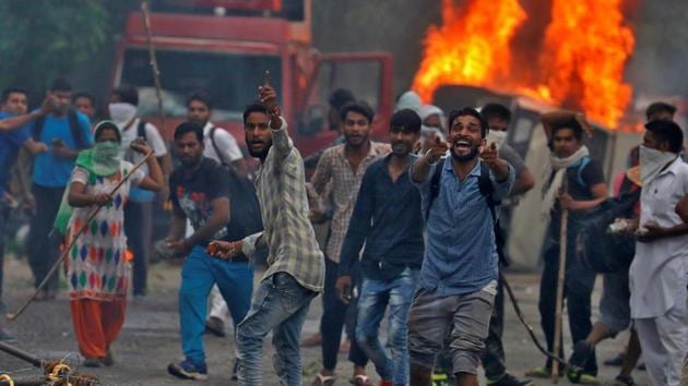 Dera supporters turn violent in Panchkula, Haryana, August 25. There is a need for a complete rethink and a paradigm shift on management of public order to meet aspirations of an orderly and democratic society(REUTERS)