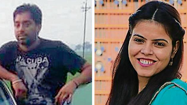 Accused Jazzinder Singh Virk (left) and victim Sukhpreet Kaur. (HT Photo) Accused Jazzinder Singh Virk (left) and victim Sukhpreet Kaur. (HT Photo)