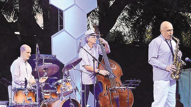 Canadian saxophonist P.J. Perry at an earlier edition of the Delhi jazz festival.(ICCR)