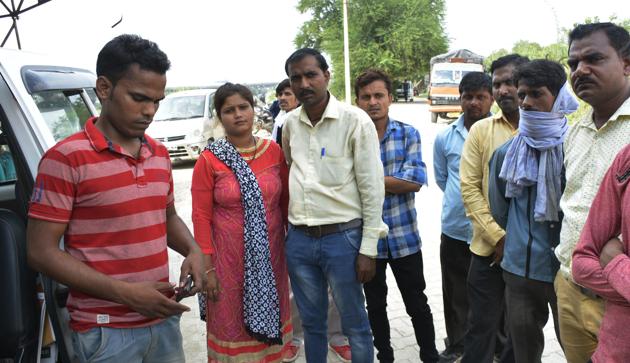 Relatives of the deceased at the hospital where her body has been sent for an autopsy. (Sakib Ali/HT Photo) Relatives of the deceased at the hospital where her body has been sent for an autopsy. (Sakib Ali/HT Photo)