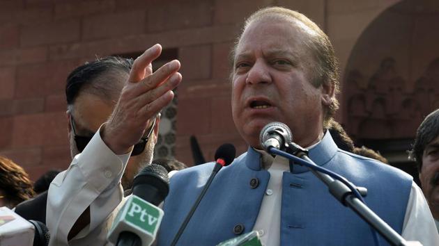 File photo of former Pakistan PM Nawaz Sharif. Pakistan’s top anti-graft body froze the bank accounts and seized the properties of Sharif and his family members.(AFP Photo)
