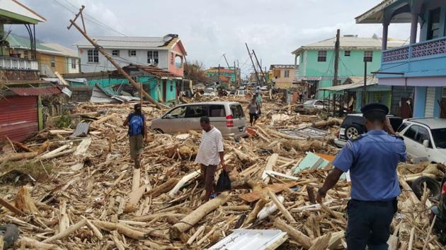 View of damage caused by Hurricane Maria in Roseau, Dominica, on September 20.(AFP)