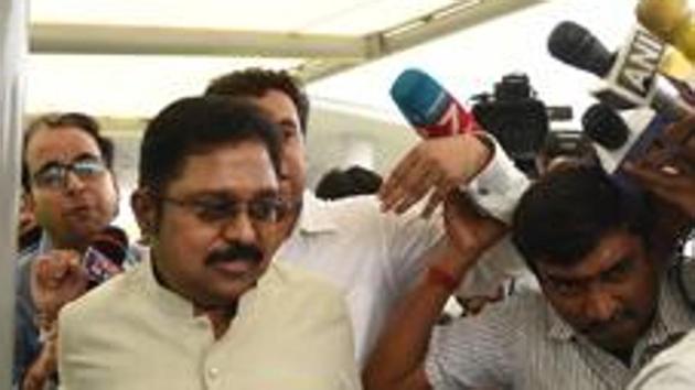 Rebel AIADMK leader TTV Dinakaran has been sidelined by chief minister Palaniswami-led group. (Ravi Choudhary/HT PHOTO) Rebel AIADMK leader TTV Dinakaran has been sidelined by chief minister Palaniswami-led group. (Ravi Choudhary/HT PHOTO)