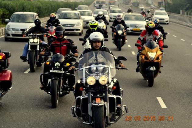 Bikers from the group Brotherhood Riders of Superbikes (BROS).