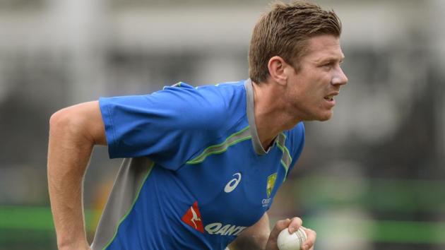 Australian cricketer James Faulkner bowls during a training session at the Holkar Stadium in Indore on September 23, 2017.  (AFP) 