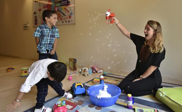 Children at a play session at the London Learning Centre for children with special needs in New Delhi. (Raj K Raj / HT Photo) Children at a play session at the London Learning Centre for children with special needs in New Delhi. (Raj K Raj / HT Photo)
