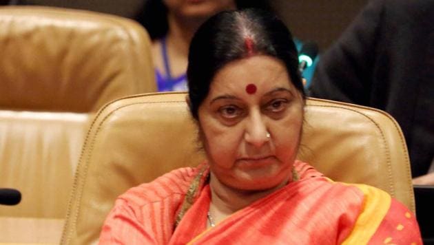 External affairs minister Sushma Swaraj attends a NAM meeting on Palestine in UN in New York on Tuesday. (PTI Photo) External affairs minister Sushma Swaraj attends a NAM meeting on Palestine in UN in New York on Tuesday. (PTI Photo)