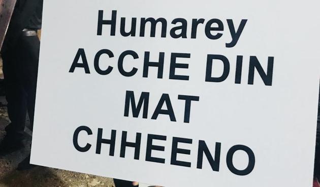 A server who works in Hauz Khas Vilage protests against the sealing of his place of work, and his source of livelihood. A server who works in Hauz Khas Vilage protests against the sealing of his place of work, and his source of livelihood.