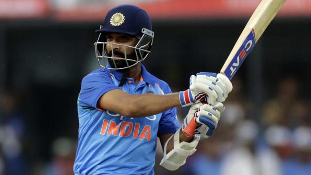 Ajinkya Rahane in action during the 3rd One Day International between India and Australia at the Holkar Stadium in Indore.(AP) Ajinkya Rahane in action during the 3rd One Day International between India and Australia at the Holkar Stadium in Indore.(AP)