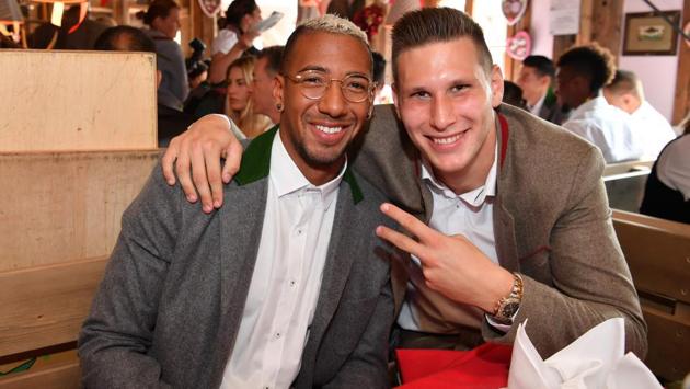 Jerome Bayern Munich's German defender Jerome Boateng (L) and Niklas Bayern Munich's German defender Niklas Suele pose during the traditional visit of FC Bayern Munich to the Oktoberfest beer festival in Munich, Germany. (AFP) Jerome Bayern Munich's German defender Jerome Boateng (L) and Niklas Bayern Munich's German defender Niklas Suele pose during the traditional visit of FC Bayern Munich to the Oktoberfest beer festival in Munich, Germany. (AFP)