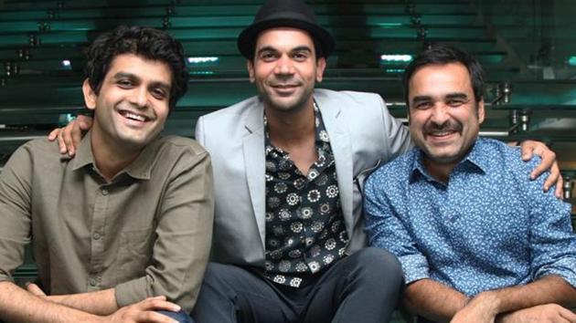 Director Amit V Masurkar with Rajkummar Rao and Pankaj Tripathi. Director Amit V Masurkar with Rajkummar Rao and Pankaj Tripathi.