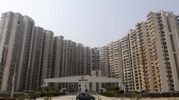 Supertech's project Cape Town city at Sector 74 in Noida. (Burhaan Kinu/HT Photo) Supertech's project Cape Town city at Sector 74 in Noida. (Burhaan Kinu/HT Photo)