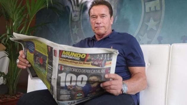 Arnold Schwarzenegger has called Lionel Messi ‘the football terminator’. (Twitter) Arnold Schwarzenegger has called Lionel Messi ‘the football terminator’. (Twitter)