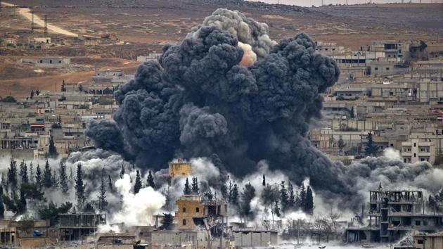 The monitor on Sunday reported Russian air strikes killed 45 members of a rebel group in Idlib on Saturday.(AP file)