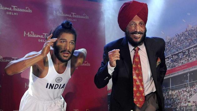 Milkha Singh will share space with the wax statues of Mahatma Gandhi, Narendra Modi and Kapil Dev. (Keshav Singh/Hindustan Times) Milkha Singh will share space with the wax statues of Mahatma Gandhi, Narendra Modi and Kapil Dev. (Keshav Singh/Hindustan Times)