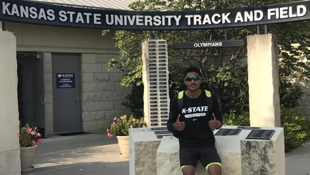 Tejaswin Shankar will be at the Kansas State University on a four-year scholarship. (HT Photo) Tejaswin Shankar will be at the Kansas State University on a four-year scholarship. (HT Photo)