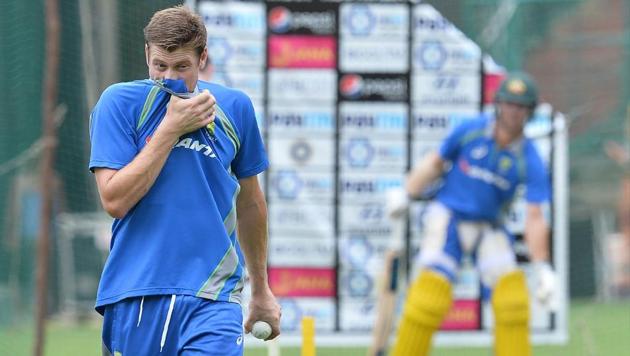 Australian cricketer James Faulkner prepares to bowl during a practice session ahead of the fourth One Day International (ODI) match of the ongoing India-Australia cricket series at the M. Chinnaswamy Stadium in Bangalore on September 26, 2017. (AFP) Australian cricketer James Faulkner prepares to bowl during a practice session ahead of the fourth One Day International (ODI) match of the ongoing India-Australia cricket series at the M. Chinnaswamy Stadium in Bangalore on September 26, 2017. (AFP)