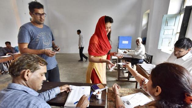 Voter turnout was 55.92%(Sanjeev Verma/HT FILE PHOTO)