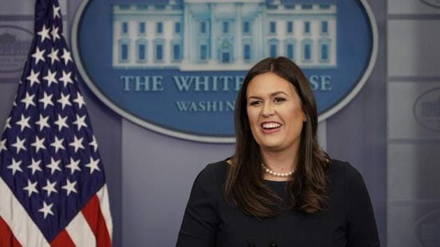 White House Press Secretary Sarah Sanders speaks during a briefing in the Brady Briefing Room of the White House on September 25, 2017 in Washington, DC.(AFP Photo) White House Press Secretary Sarah Sanders speaks during a briefing in the Brady Briefing Room of the White House on September 25, 2017 in Washington, DC.(AFP Photo)