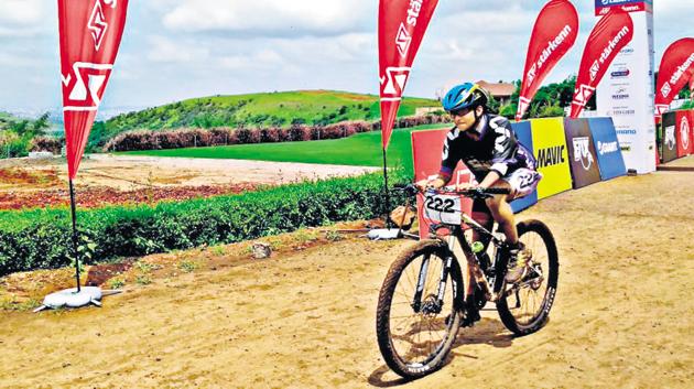 Pranita Soman at the Giant Starkenn’s 14th MTB national meet.(HT PHOTO)