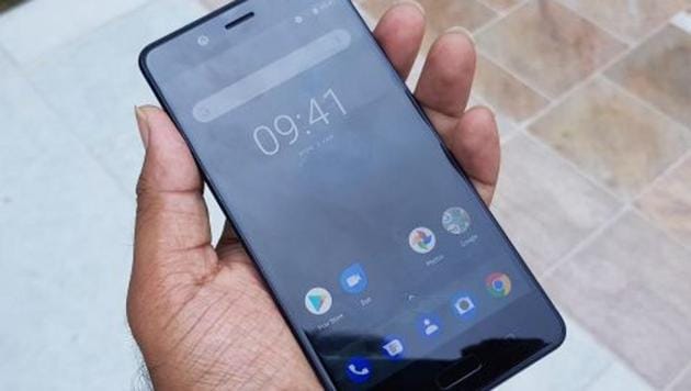 The Nokia 8 launched in India on Tuesday for Rs 36,999.(HT Photo)