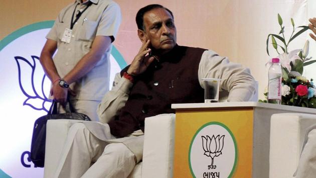Gujarat CM Vijay Rupani posed a series of questions to Rahul Gandhi on his visit to the state.(PTI)