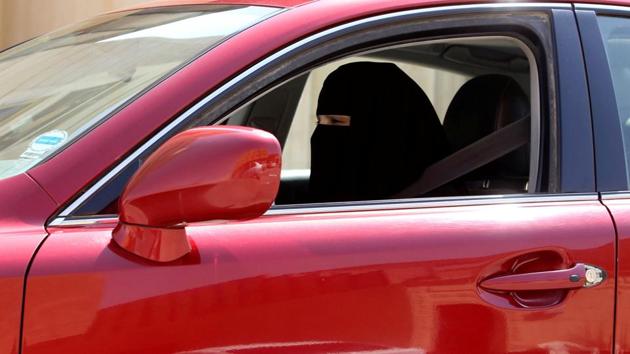 A woman drives a car in Riyadh, Saudi Arabia.(Reuters Photo)