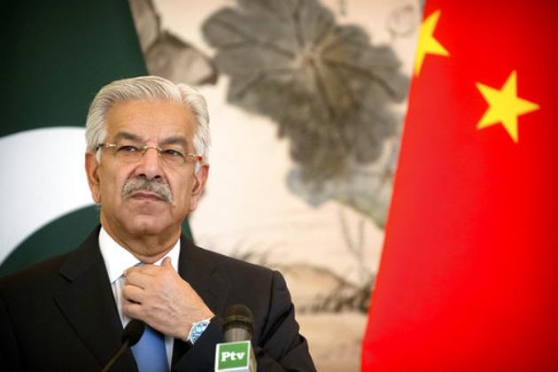Pakistan's Foreign Minister Khawaja Muhammad Asif in Beijing, September 8. Asif told an audience at the Asia Society in New York that Hafiz Saeed and the Lashkar-e-Taiba and others of their ilk had become liabilities for his country.(AP)