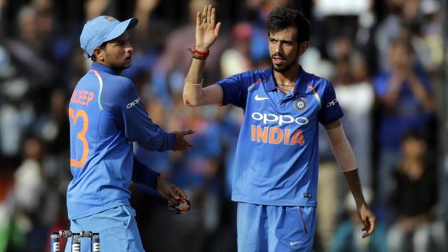 Indian cricket team spinners Kuldeep Yadav, left, and Yuzvendra Chahal have bowled well in tandem against Australia.(AP)