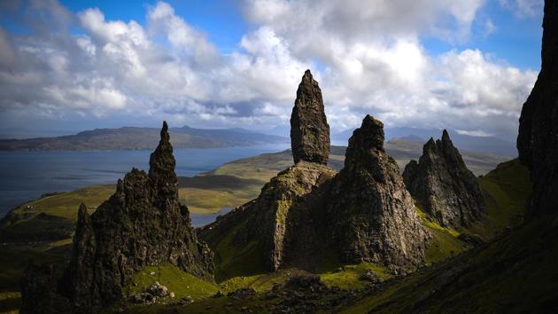 A long view of the Storr on the Isle of Skye in Portree, Scotland. The Isle of Skye is known to be one of the most beautiful places in Scotland, however its infrastructure services are being stretched to the limit by the number of visitors heading there to enjoy its rugged scenic beauty. (Jeff J. Mitchell / Getty Images) A long view of the Storr on the Isle of Skye in Portree, Scotland. The Isle of Skye is known to be one of the most beautiful places in Scotland, however its infrastructure services are being stretched to the limit by the number of visitors heading there to enjoy its rugged scenic beauty. (Jeff J. Mitchell / Getty Images)