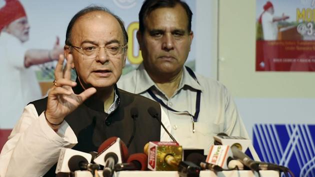 Finance minister Arun Jaitley at the release of the book India @ 70 Modi @ 3.5 in New Delhi on Thursday. (PTI Photo) Finance minister Arun Jaitley at the release of the book India @ 70 Modi @ 3.5 in New Delhi on Thursday. (PTI Photo)