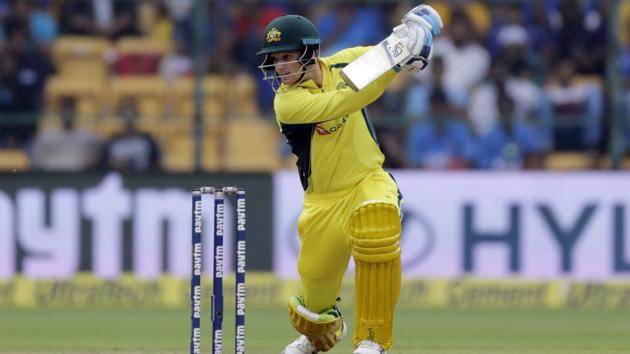 Australia’s Peter Handscomb (43 off 30 balls) was responsible for taking Australia to a good total. (AP) Australia’s Peter Handscomb (43 off 30 balls) was responsible for taking Australia to a good total. (AP)