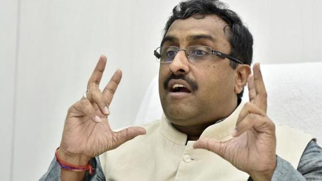BJP general secretary Ram Madhav said large number of people who participate in activities such as stone pelting are influenced by propaganda on the social media.(Saumya Khandelwal/HT File Photo)