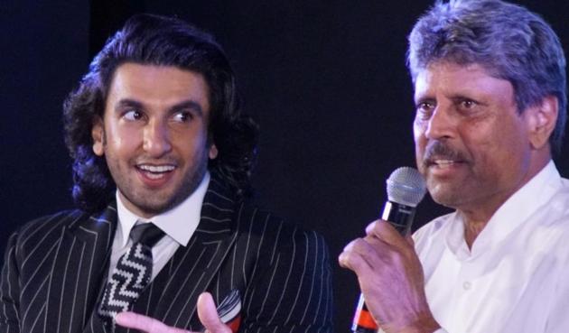 Ranveer Singh along with former cricketer Kapil Dev. (IANS) Ranveer Singh along with former cricketer Kapil Dev. (IANS)