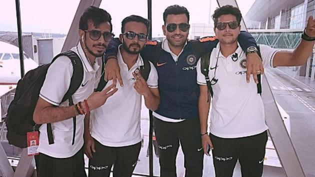 Yuvraj Singh quipped in on Kedar Jadhav’s bowling in Rohit Sharma’s Instagram post.(Instagram/Rohit Sharma)