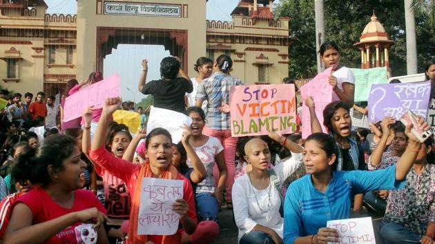A protest by women students against an incident of molestation on the Banaras Hindu University campus in Varanasi turned violent. The university called in the police, who lathi-charged the students. In the aftermath of the protest, the university was shut four days early for Dusshera holidays, FIRs were registered against 1,000 students and protests spilled across party lines till Delhi. (PTI) A protest by women students against an incident of molestation on the Banaras Hindu University campus in Varanasi turned violent. The university called in the police, who lathi-charged the students. In the aftermath of the protest, the university was shut four days early for Dusshera holidays, FIRs were registered against 1,000 students and protests spilled across party lines till Delhi. (PTI)