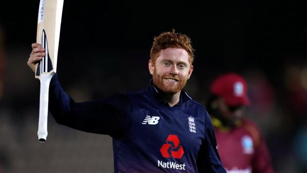 England's Jonny Bairstow celebrates after winning the match vs West Indies.(Action Images via Reuters)