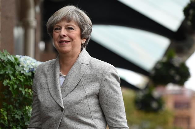 Britain's Prime Minister Theresa May in Manchester on October 1, 2017. (AFP) Britain's Prime Minister Theresa May in Manchester on October 1, 2017. (AFP)