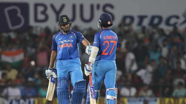 The duo put on a 124-run partnership before Nathan Coulter-Nile got the wicket of Rahane in the 23rd over. (BCCI )