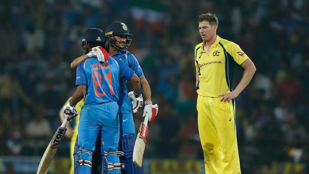 Manish Pandey hit the final boundary as India outplayed Australia by seven wickets to seal the series 4-1.  (BCCI ) 