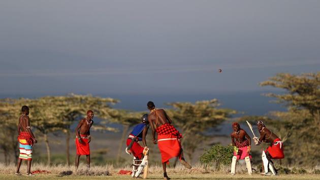 The Maasai Cricket Warriors take part in a practice session in Laikipia, Kenya. They have even travelled all the way to London for a cricket championship. (Francois Nel / Getty Images) The Maasai Cricket Warriors take part in a practice session in Laikipia, Kenya. They have even travelled all the way to London for a cricket championship. (Francois Nel / Getty Images)