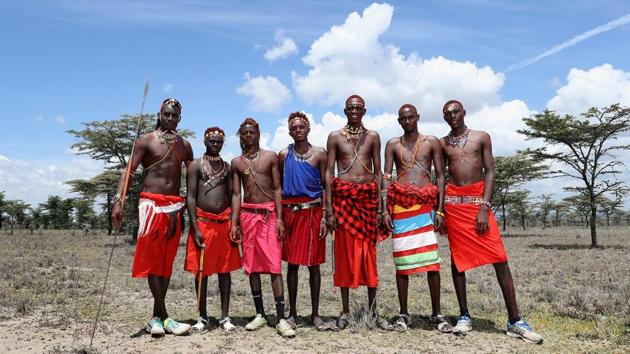 A group photo of the Maasai Cricket Warriors in Laikipia, Kenya. (Francois Nel / Getty Images) A group photo of the Maasai Cricket Warriors in Laikipia, Kenya. (Francois Nel / Getty Images)